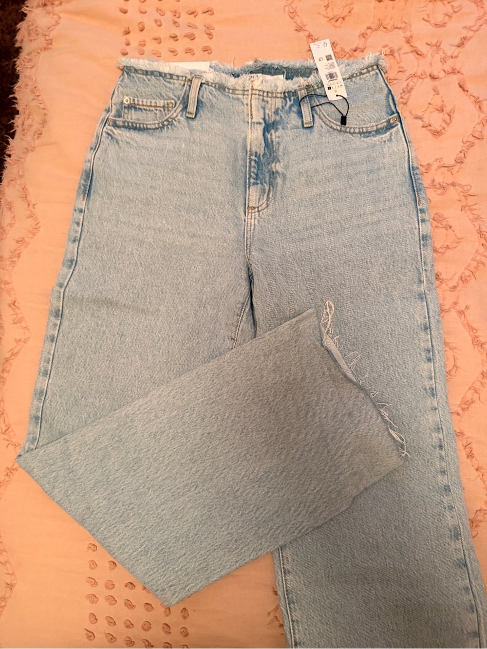Garage Light Blue High-Rise Straight Jeans